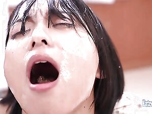 Monami Suzu receives non-stop hands-on ejaculations during hospital visit, covered in cum.
