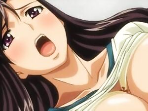 Eine schmutzige Manga-Teenagerin gibt sich Hardcore-Sex mit einem glücklichen Kerl hin.